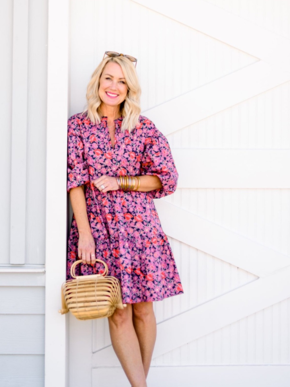 Sundry x Evereve The Anywhere Dress Ditsy Floral Babydoll Tiered Mini Cotton XS